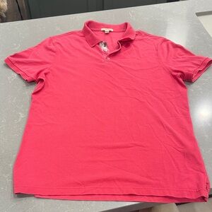 Burberry Men's Pink Polo Shirt